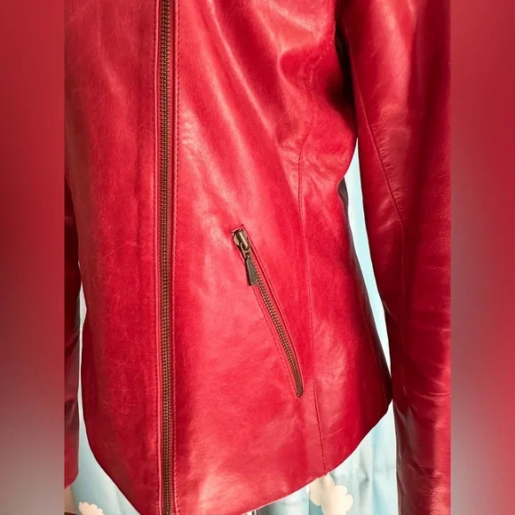 Sticks and Stones red leather jacket - Picture 2 of 5